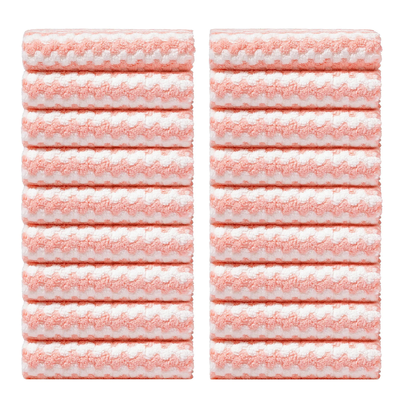 Microfiber Cleaning Cloths – 18 Pack, 10″ X 10″, Pink