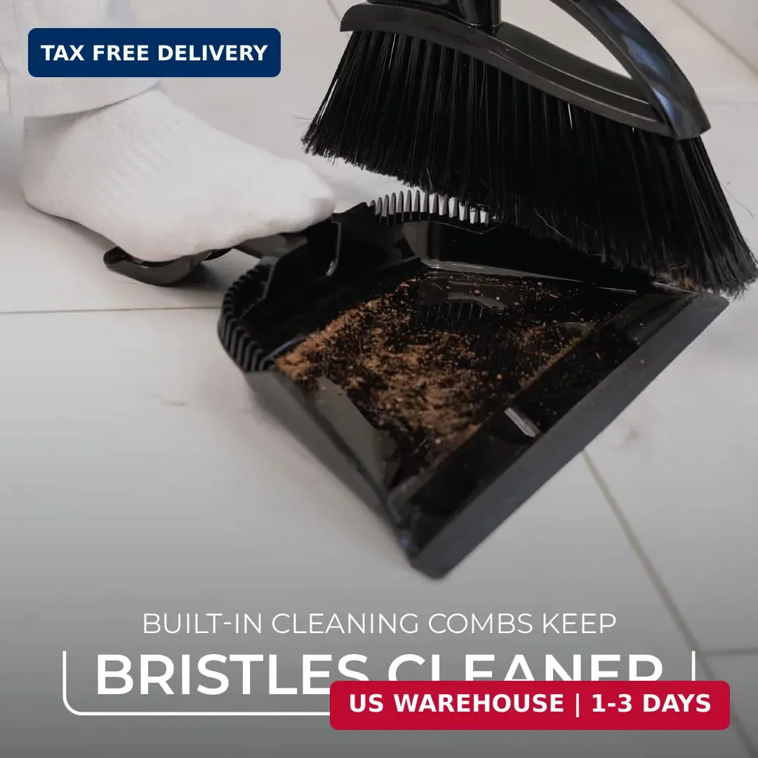 O-Cedar Strong Sweep Broom and Dustpan Set with Detail Brush | Indoor Outdoor He