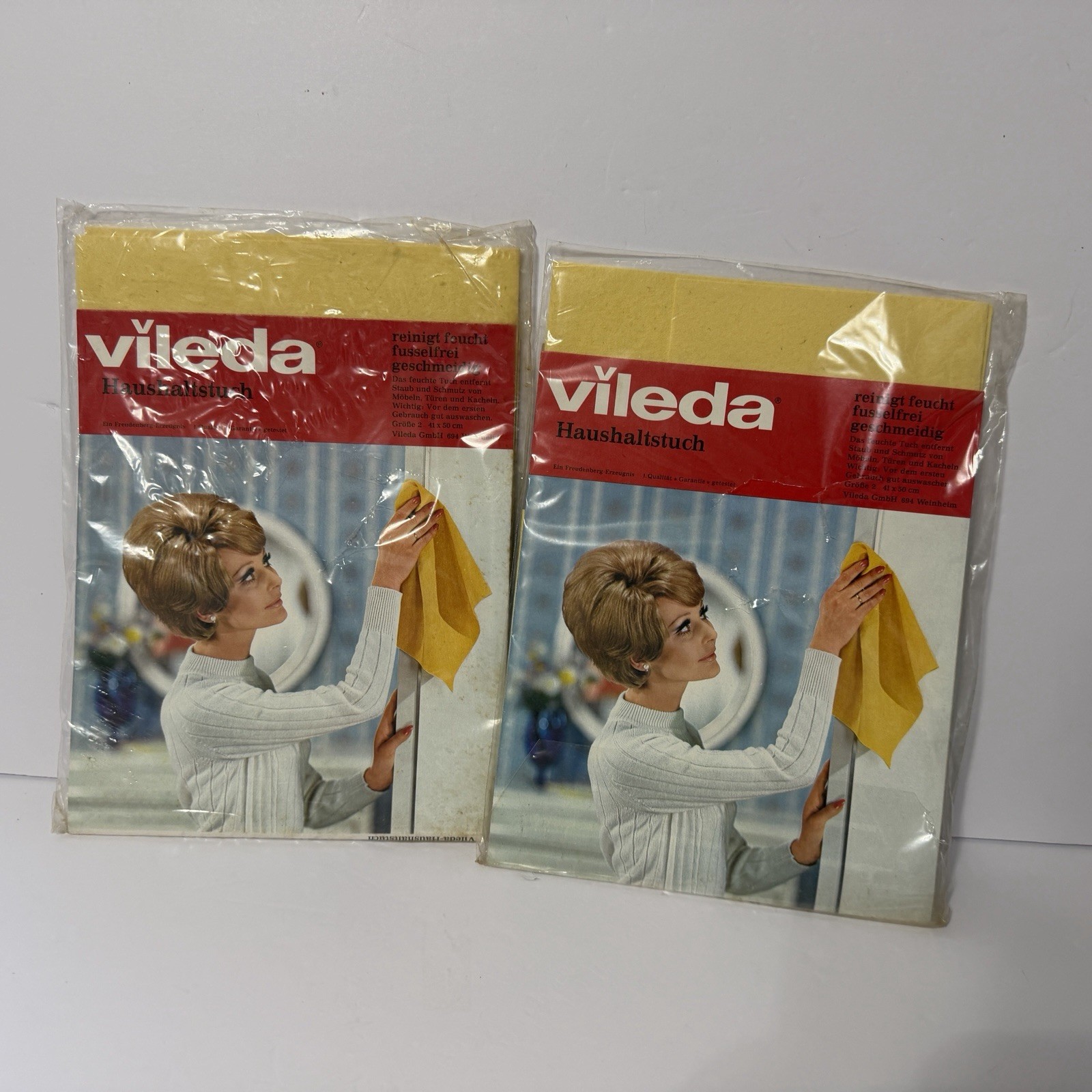 2 Vileda Household Cleaning Dusting Cloth Made in Germany Vintage 16”x 20” -New