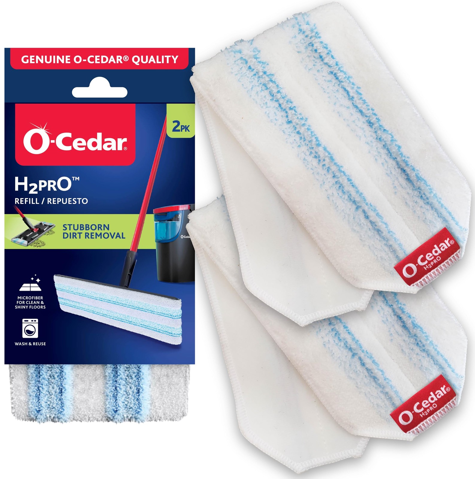 O Cedar Genuine H2prO Mop Pad Replacement (2 Pack) Microfiber Refill Machine