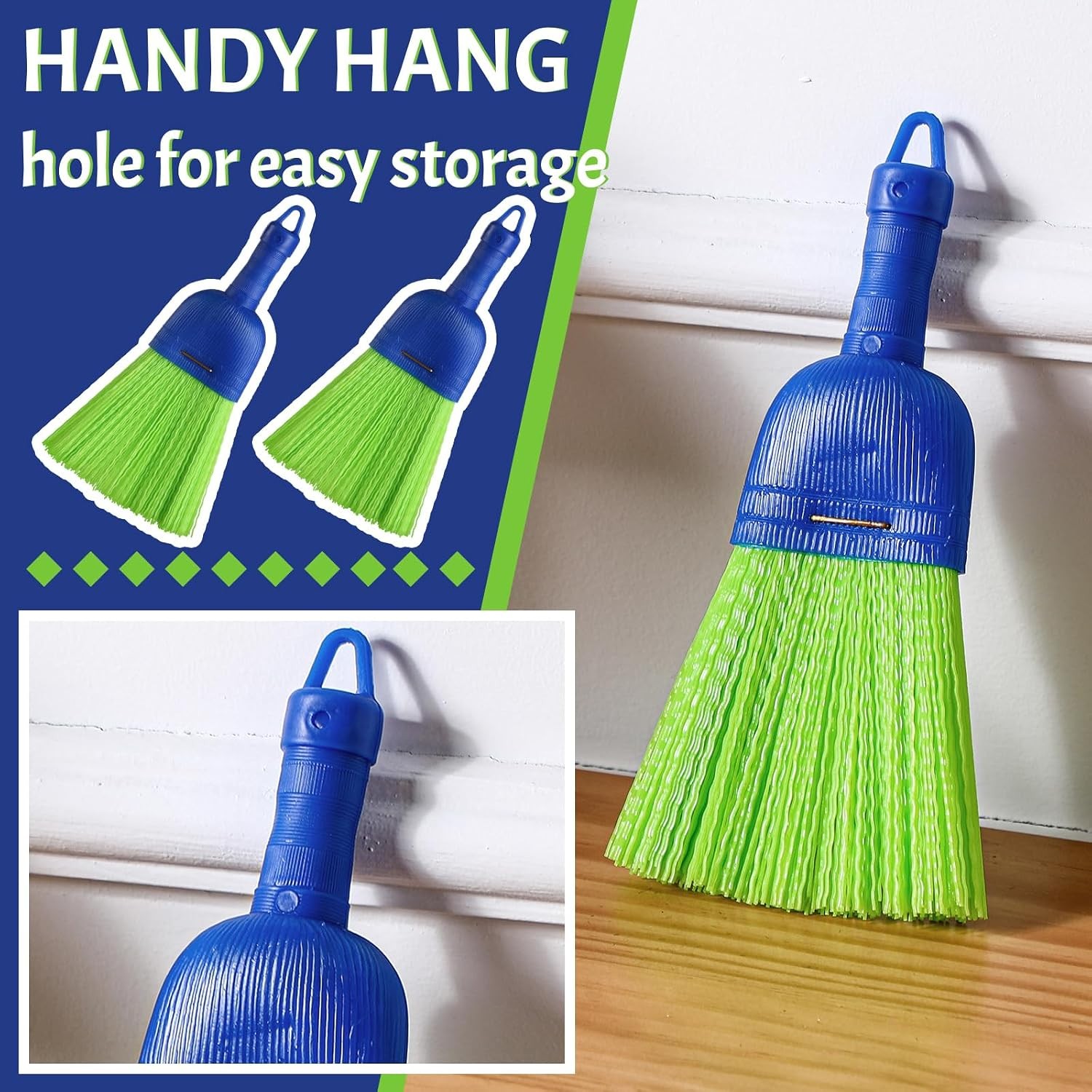 2 Pcs Whisk Broom Poly Fiber Handheld Brush Hand Brush Outdoor Car Broom with