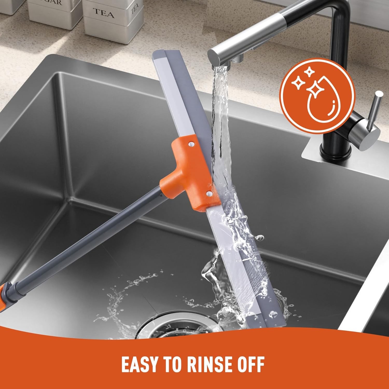 Rubber Floor Squeegee for Concrete Floor, Tile Floor, Metal Aluminium Heavy Duty