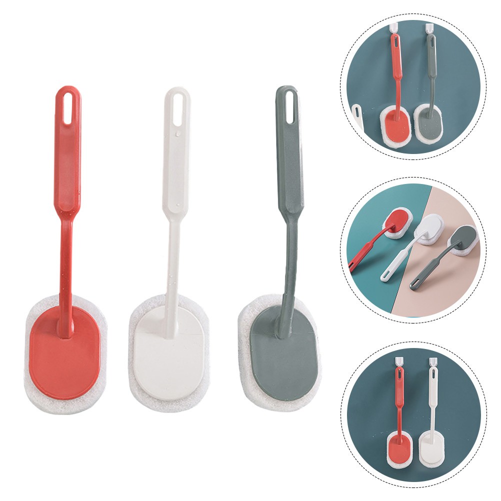 3Pcs Sponge Brush Cleaning Scrubber for Kitchen Use Assorted Colors