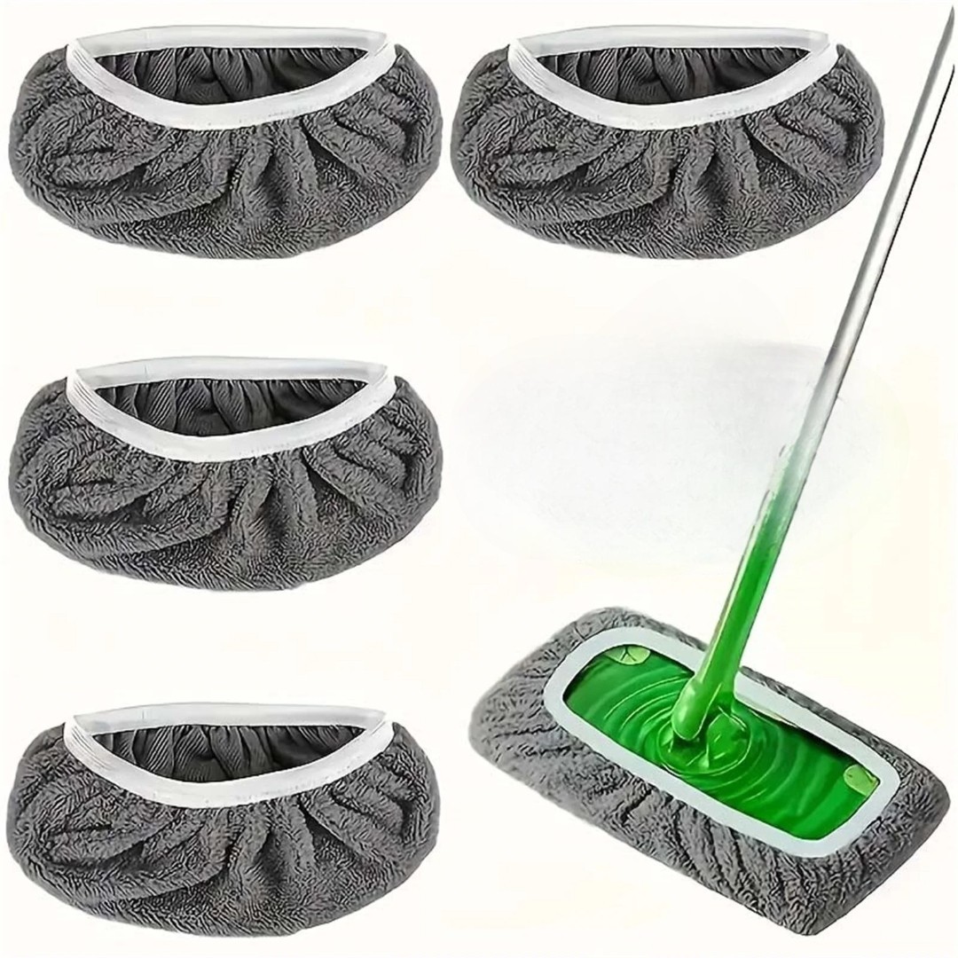 4 Reusable Mop Pads with High Water Absorption and Ultra-fine Fiber Cleaning Pad