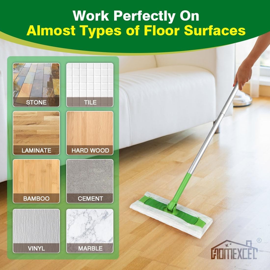 Dry Sweeping Cloths Pads Compatible with Swiffer Sweeper, Disposable Duster