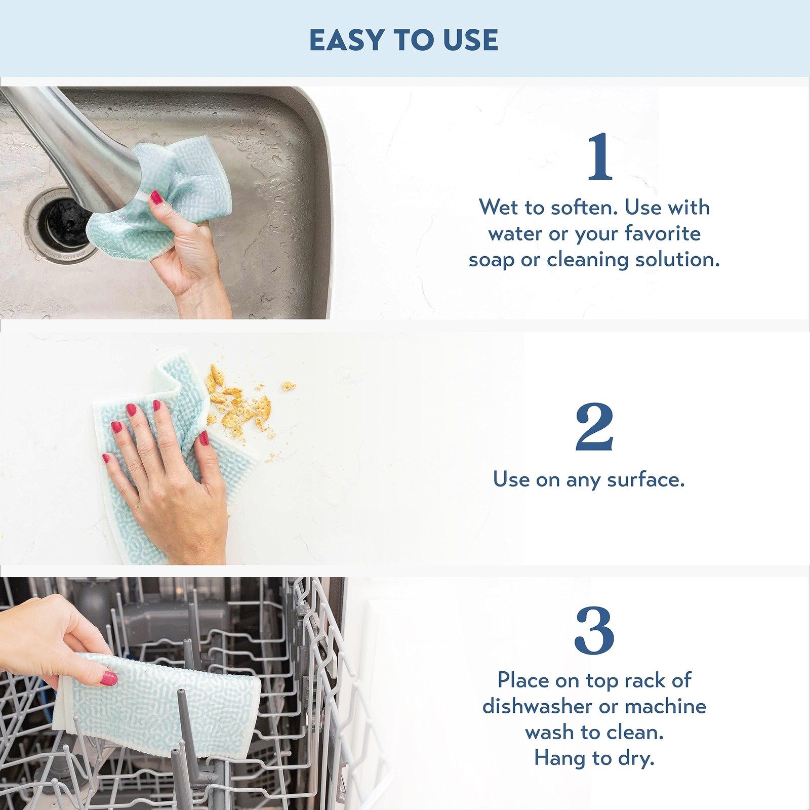Swedish Dishcloths, Reusable & Washable Sponge Cloths, Absorbent Cleaning Pap…