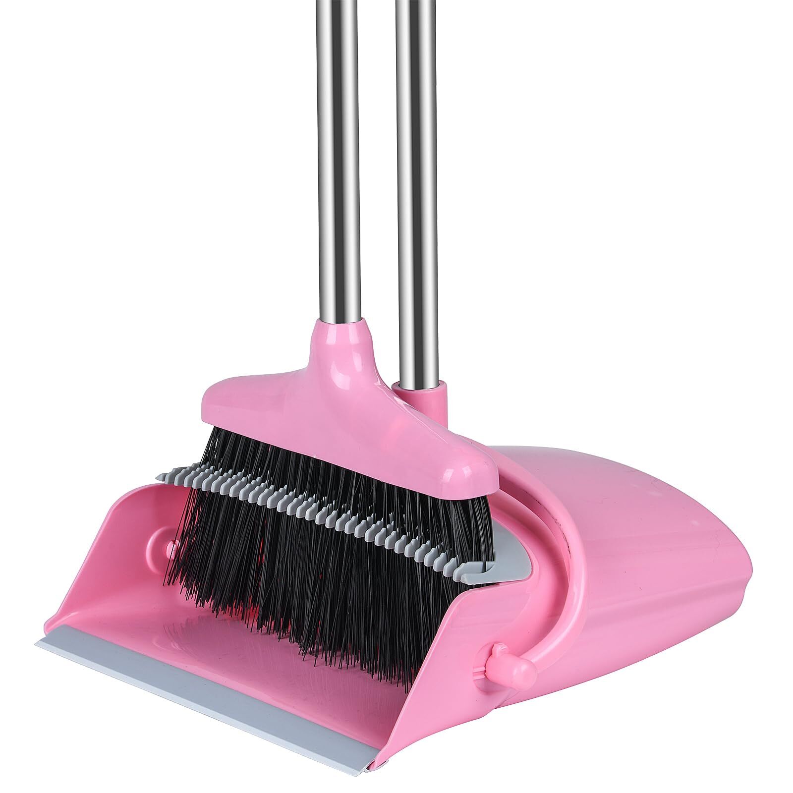Pink Broom And Dustpan Set Broom With Dustpan Combo Set For Home Office Kitchen