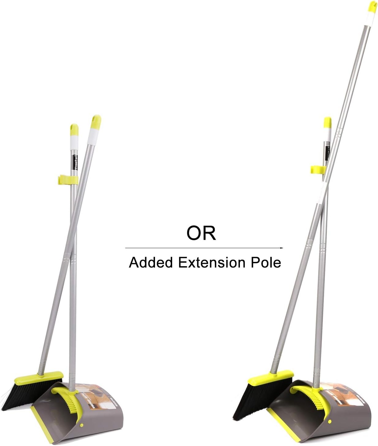 TreeLen Broom and Dustpan Set, TreeLen Broom with Dust Pan with Long Handle C…