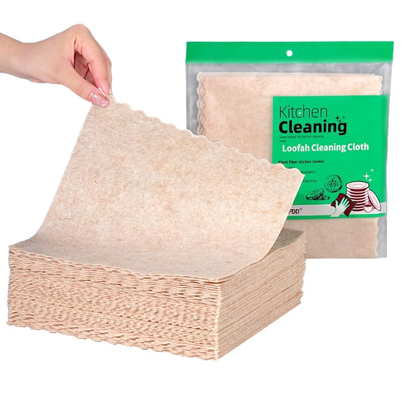 Paño de limpieza de lufa reutilizable, toalla de microfibra, paño de cocina
