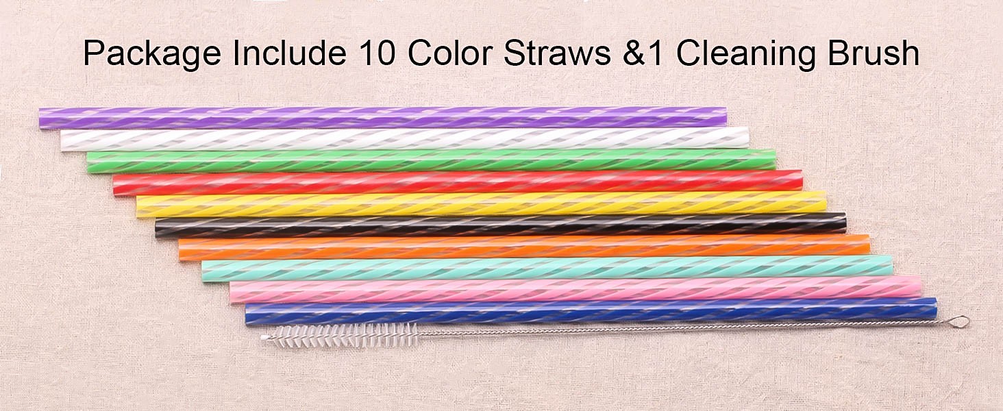 15 Inch 10 Color Replacement Reusable Drinking Straw for Stanley 128 oz 100 oz