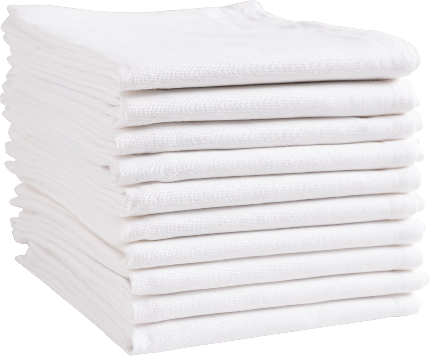 White Kitchen Towels, 10 Pack, 100% Cotton – 20 x 30, Soft and Functional