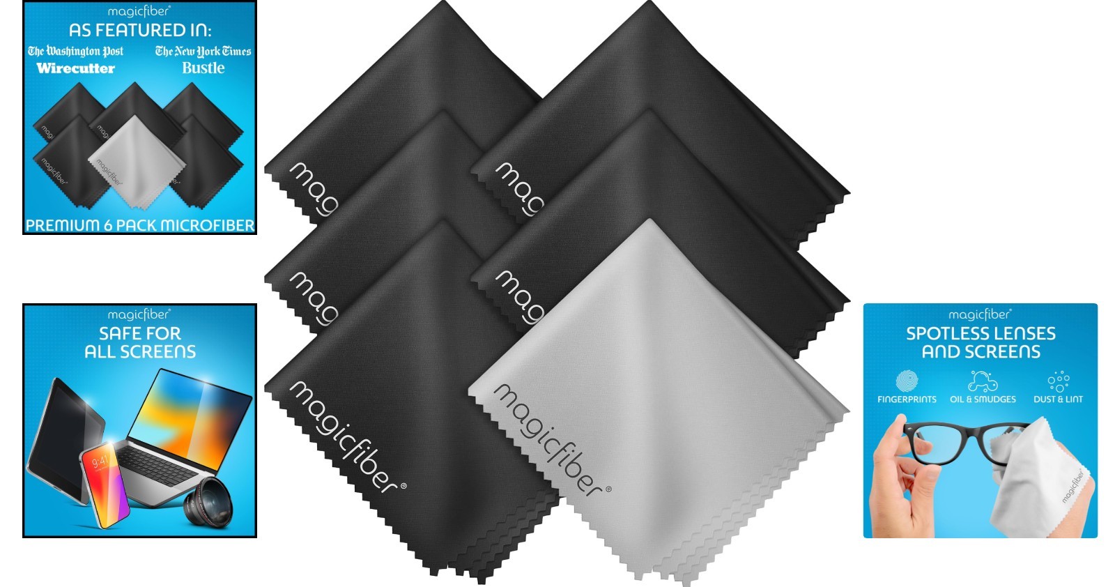 High-Quality Microfiber Cleaning Cloths – 6 Pack for All Your Cleaning Needs