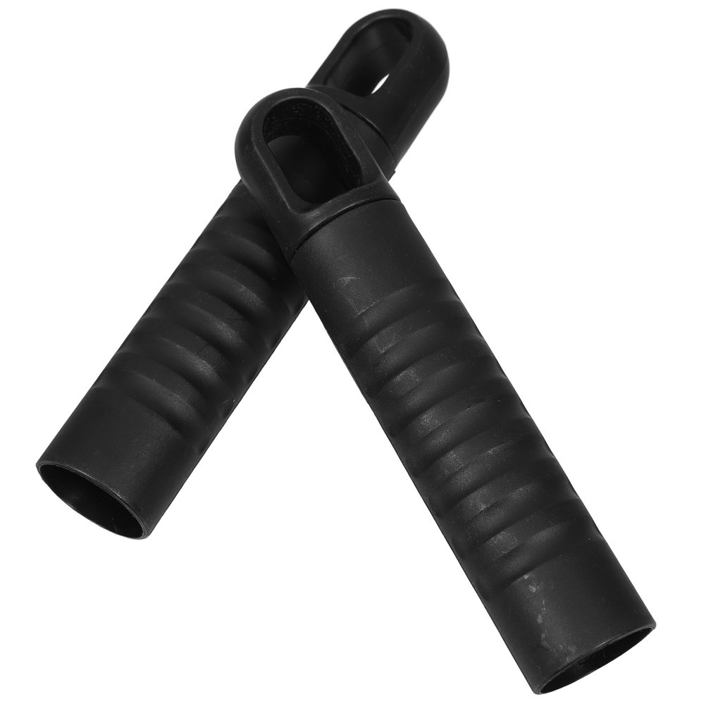 2Pcs Black Broom Replacement Grips with Antislip Design for Easy Cleaning