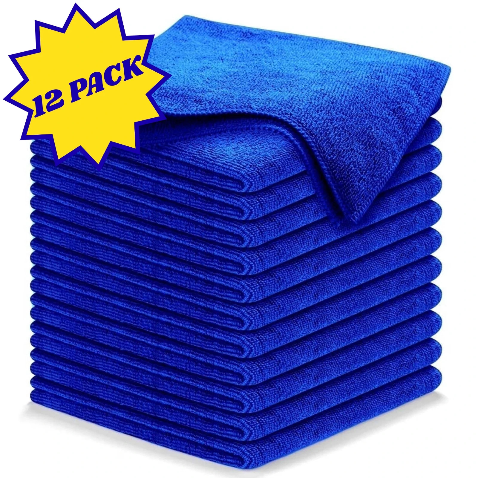 Microfiber Cleaning Cloth 16×16 Car Polishing No Scratch Detailing 12 Pac 400GSM