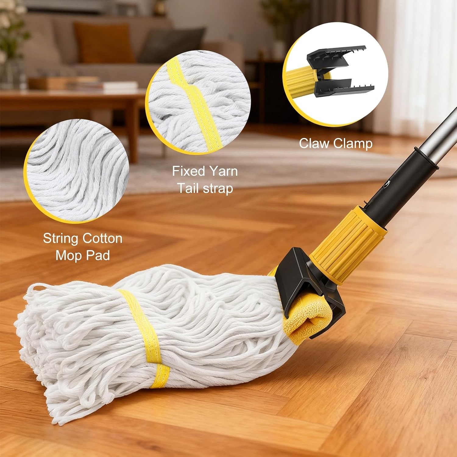 Professional Commercial Mop Industrial Heavy Duty Mop with Long Handle ,Wet
