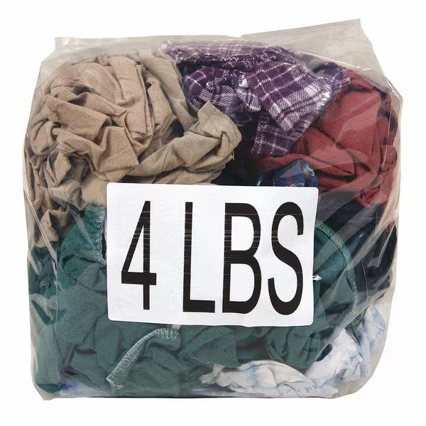 Manufacturer Varies Recycled Cotton Cloth Rag 4 lb. 7-9/10″ x 9-4/5″, Assorted