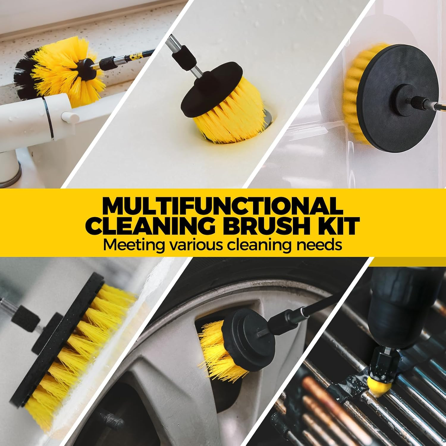30Pack Drill Brush Attachments Set,Scrub Pads & Sponge, Power Scrubber Brush wit