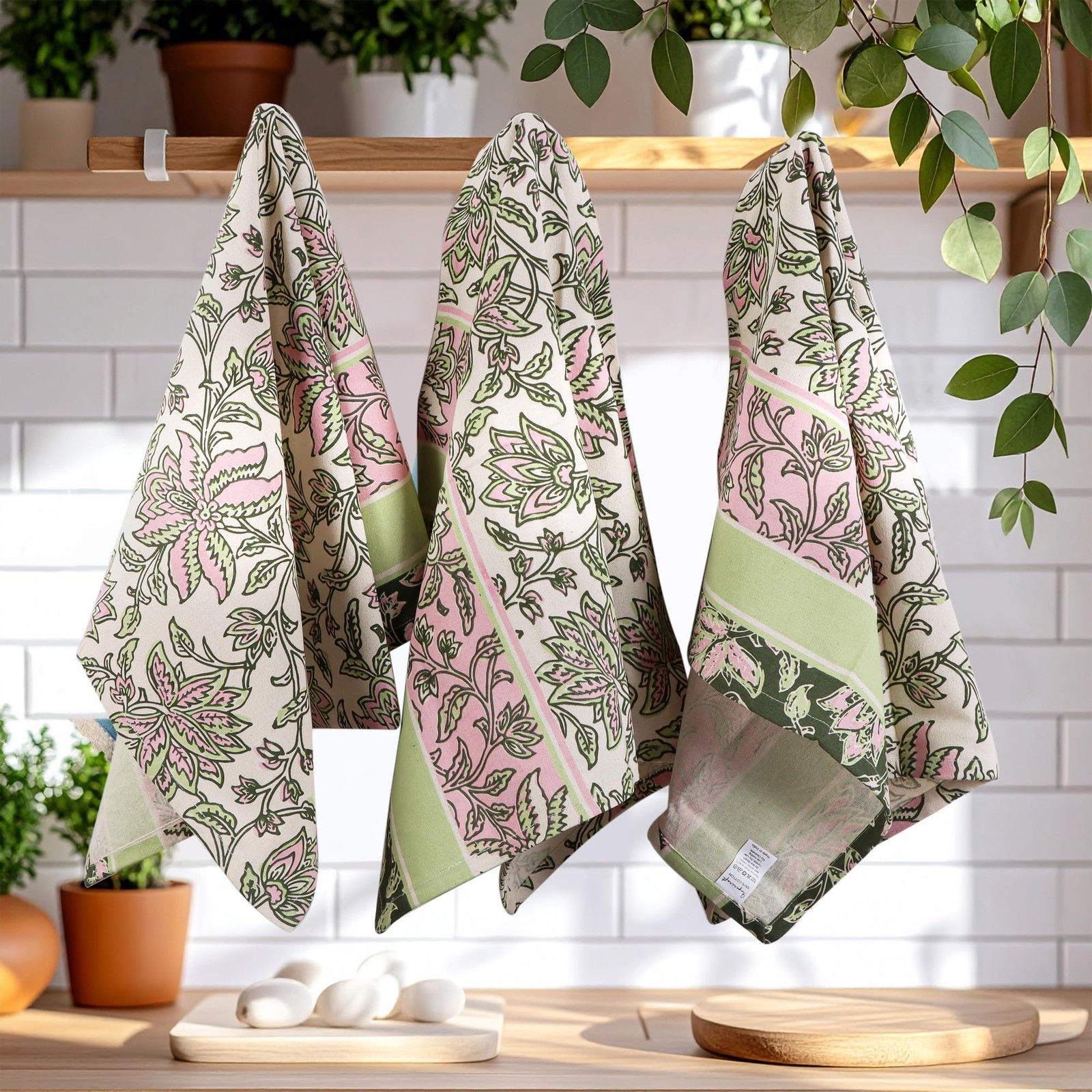 100% Natural Cotton MultiPurpose Cloth Absorbent Tea Towels 20×30 Inch 6 PCS
