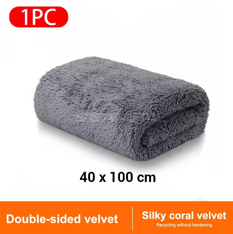 1pc 40×100cm Car Wash Towel – Thick,Soft,Highly Absorbent Cleaning Cloth – NEW