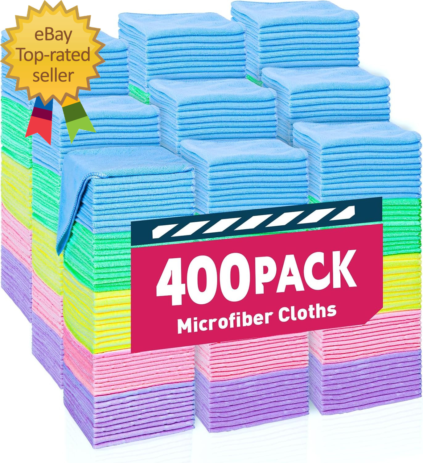 Microfiber Towels Bulk-400 Pack Cleaning Cloths Microfiber Towels for Cars