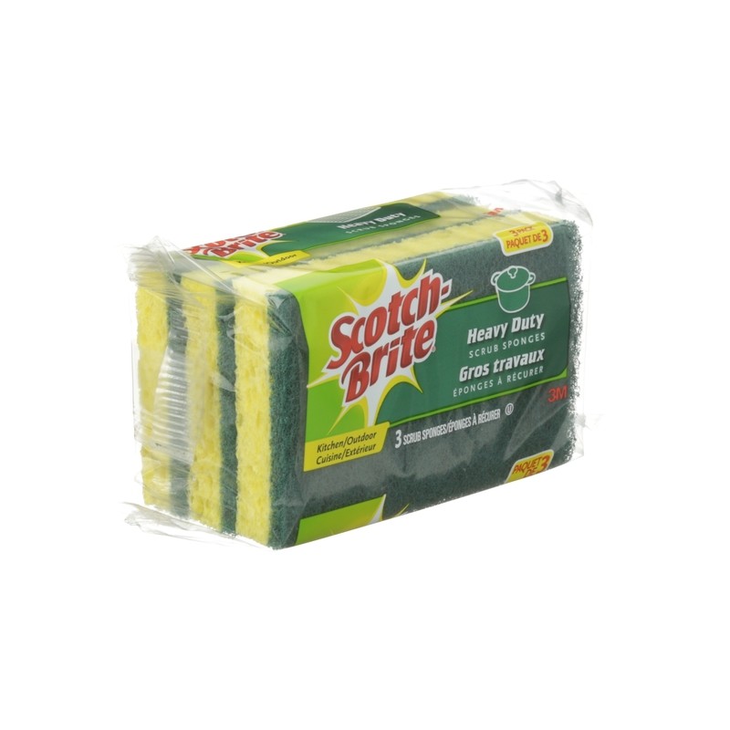 Scotch-Brite HD-3 Green Fiber Heavy Duty Scrub Sponge 4.5 L in. (Pack of 8)