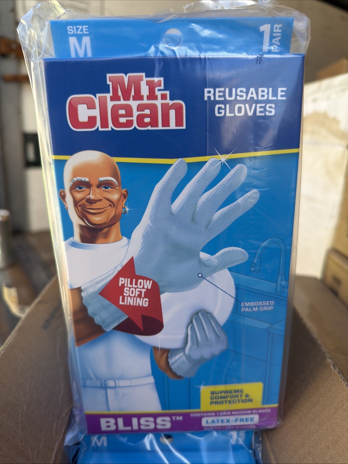 Mr. Clean Bliss Premium 12 Pair Latex Free All Purpose Gloves, Medium – White