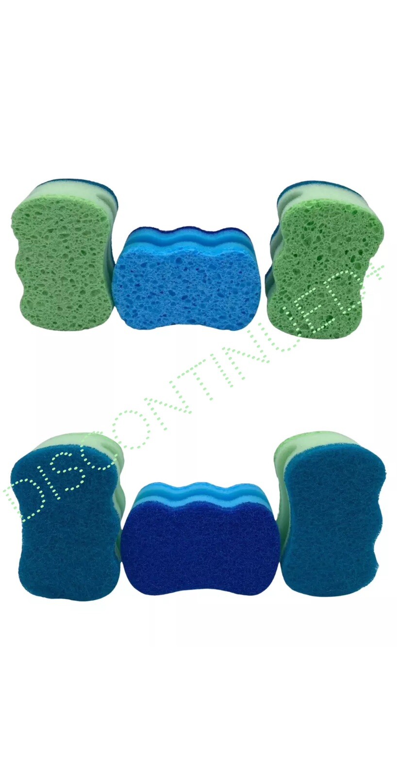 3 x Scrub Buddies Double Sided Nail Guard Sponges with Scrubbing & Wiping Power