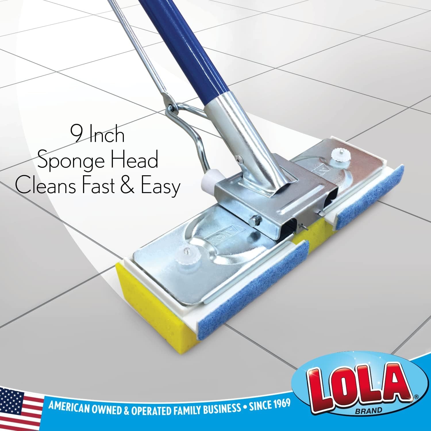 LOLA Squeeze Matic Butterfly Sponge Mop Refill, 9″, Replacement Head, Floor Clea