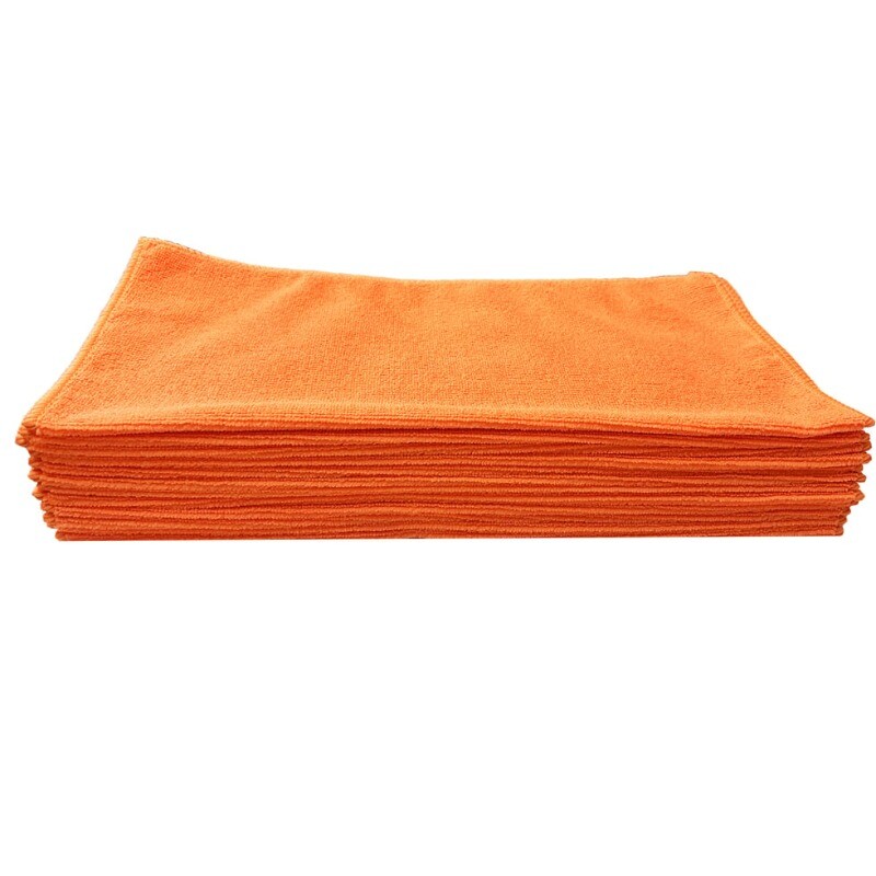 240 Pcs/CTN Microfiber Cleaning Cloth Towel No-Scratch 16×16” Orange