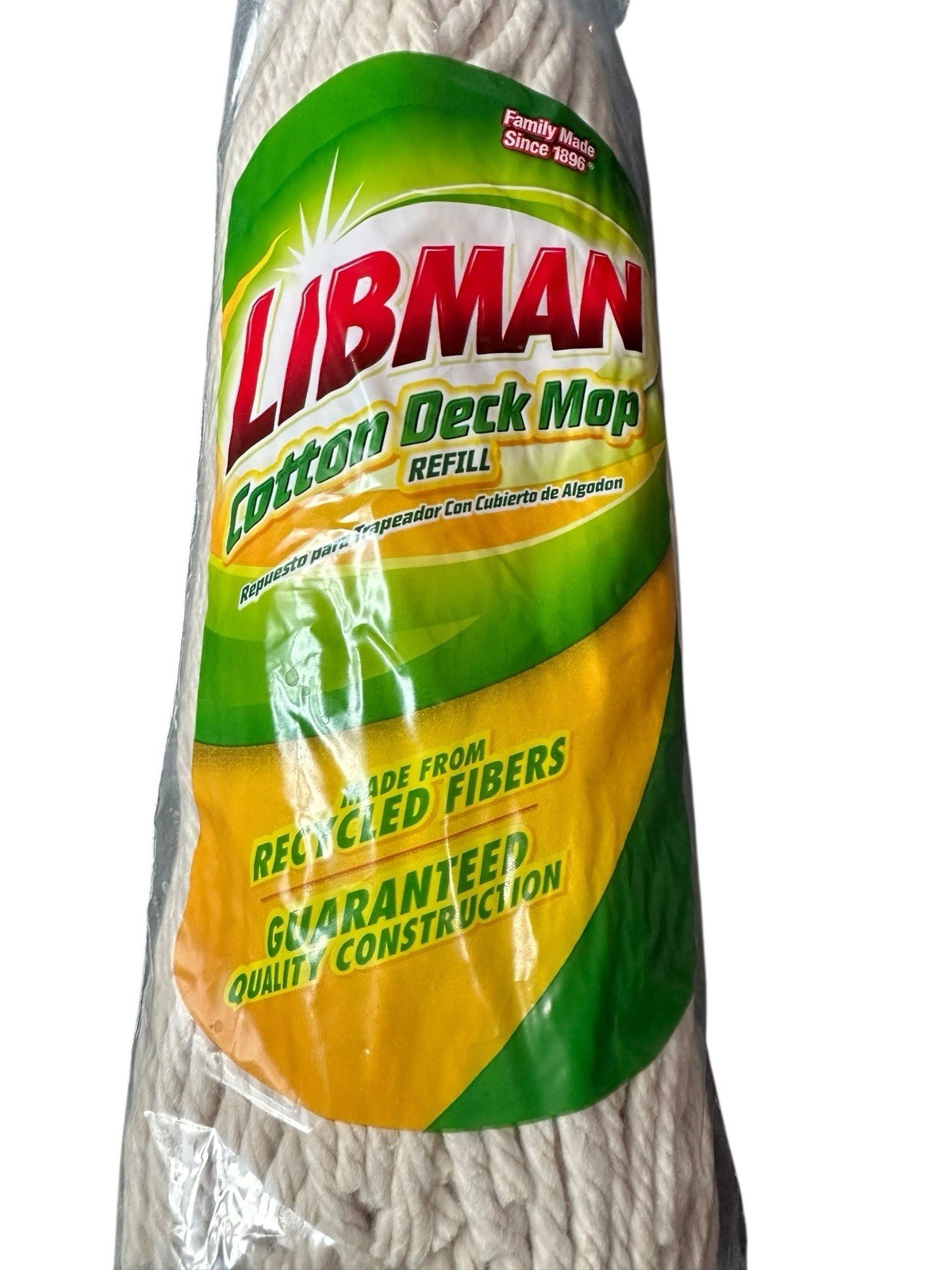 libman cotton deck mop refill great on vinyl ceramic tile marble stone etc floor
