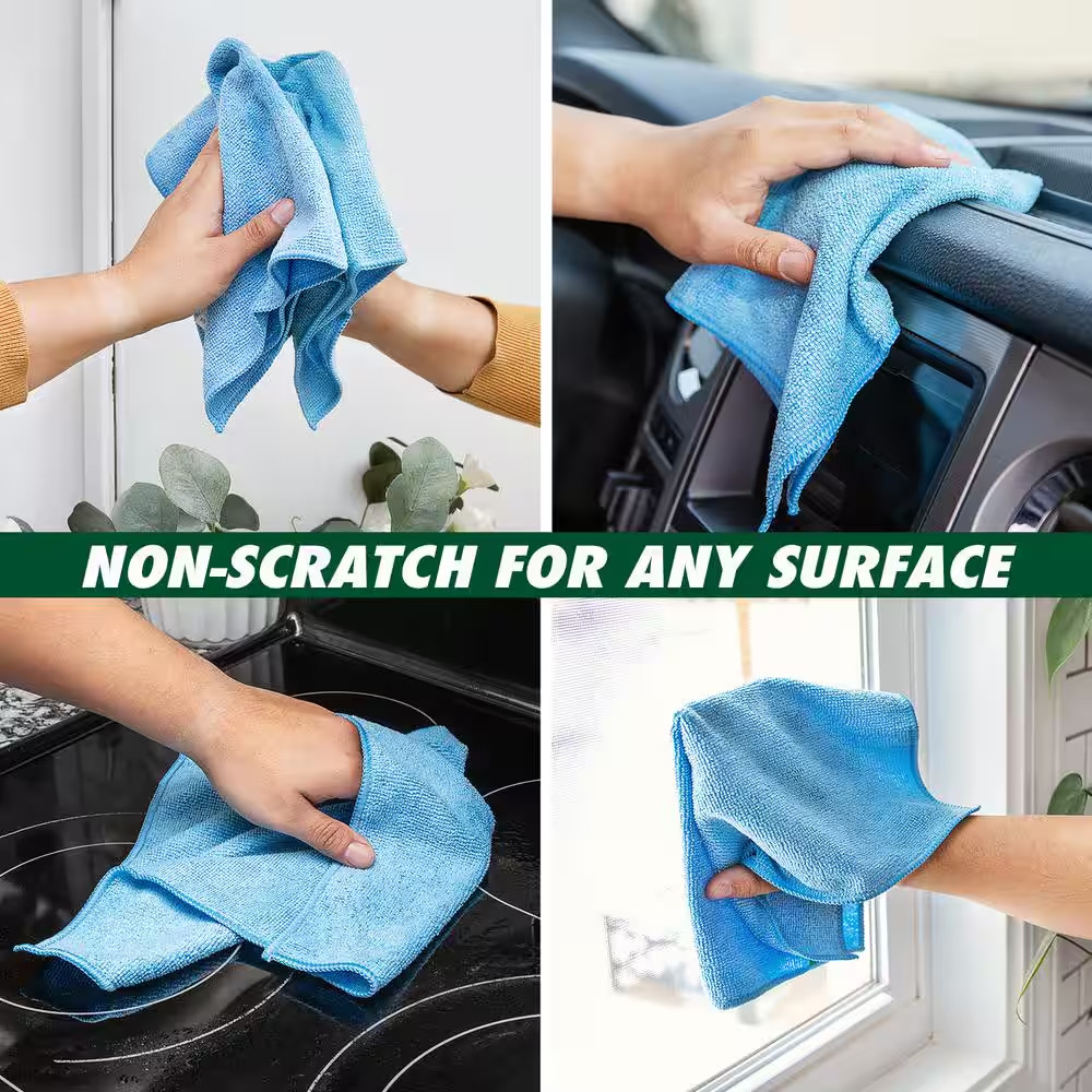 Libman Microfiber Cleaning Cloth Towels 24 Pack 14×14 Lint Free All Purpose