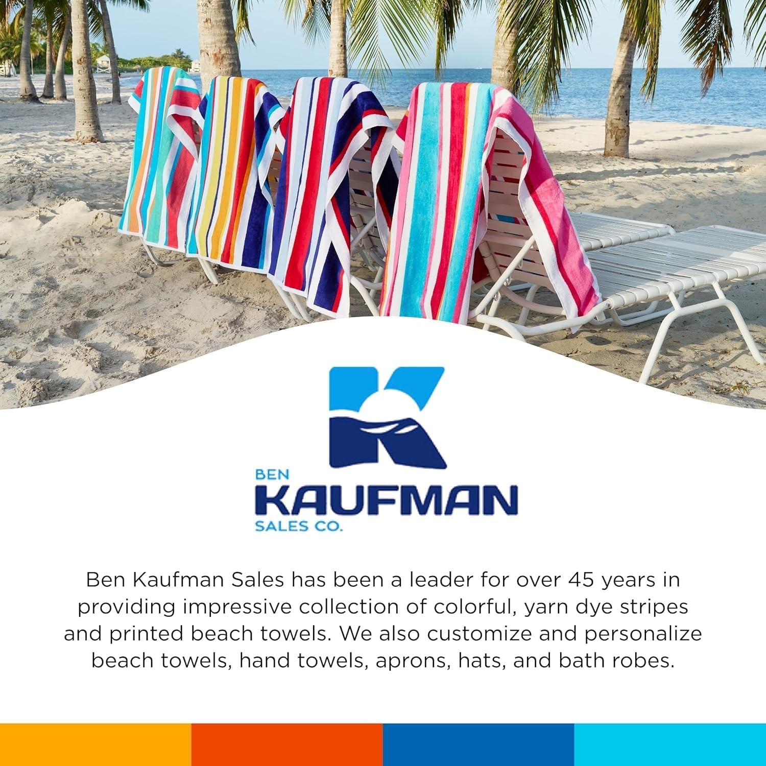 Ben Kaufman Joey Velour Colored Classic Multi-Color Stripe Beach & Pool Towel –