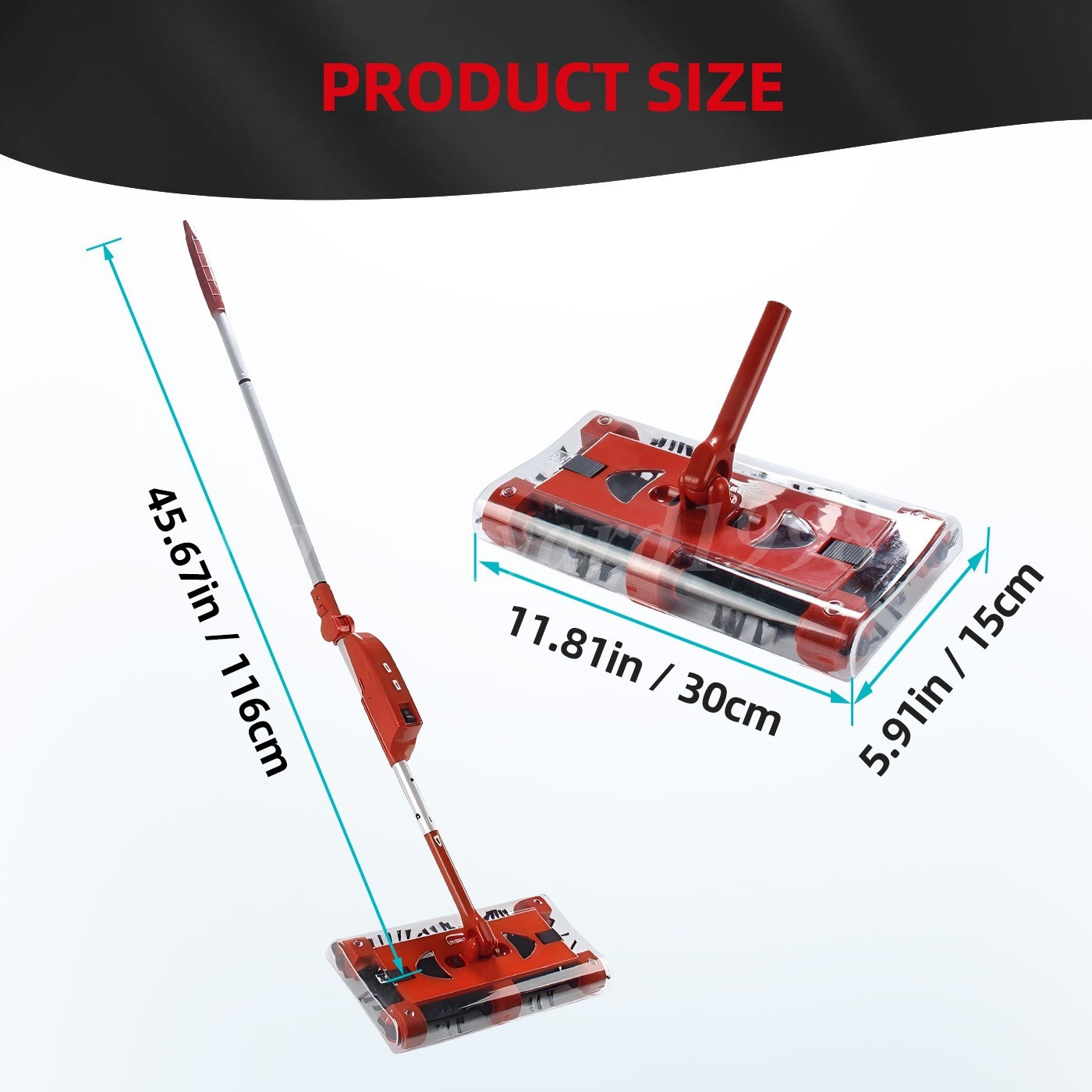 45″rechargeable floor and carpet sweeper Vacuum Cleaner Cordless floor sweeper