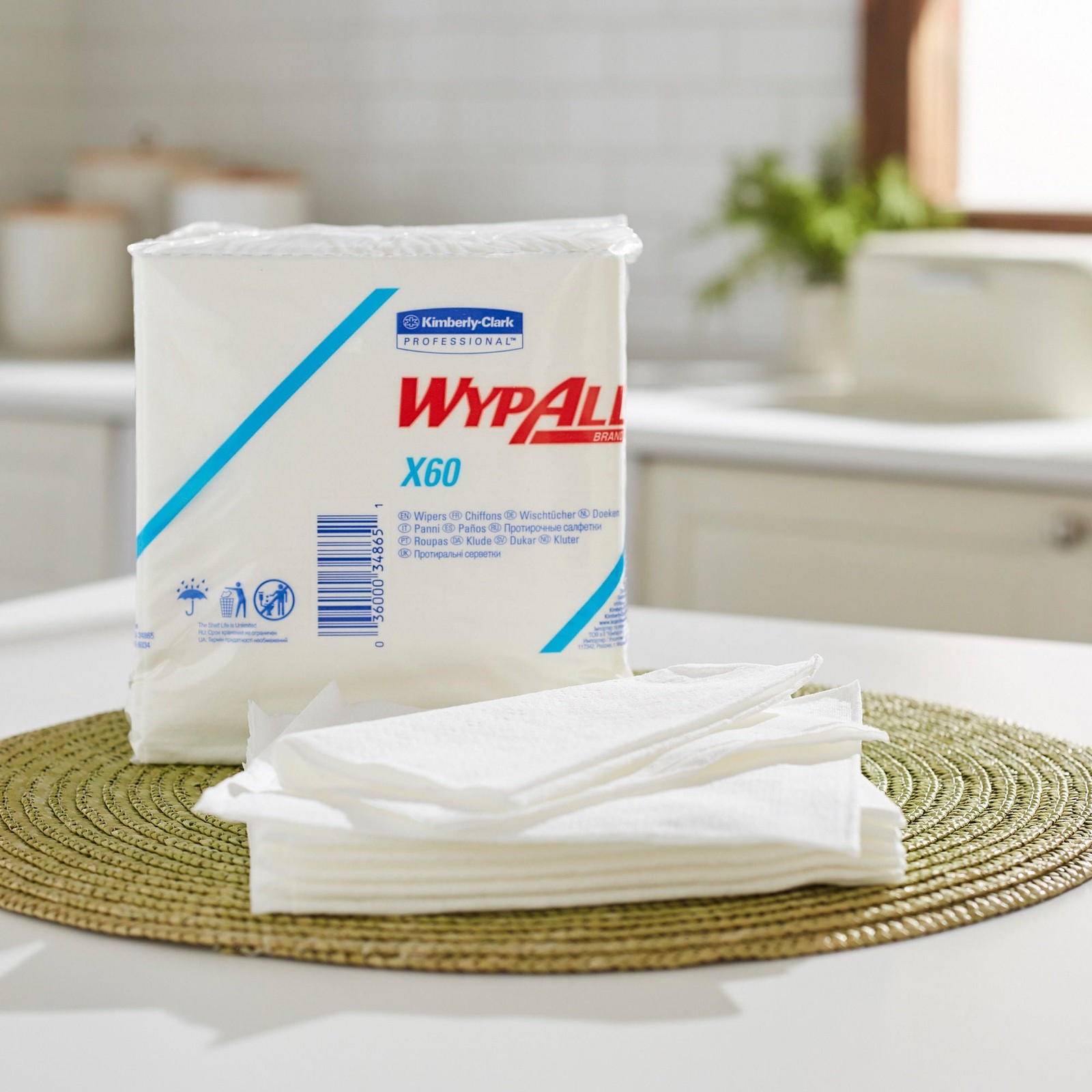 WypAll X60 Reusable Washcloth Task Wipes 12 X 12.5″ 34865 Case of 912 Wipes