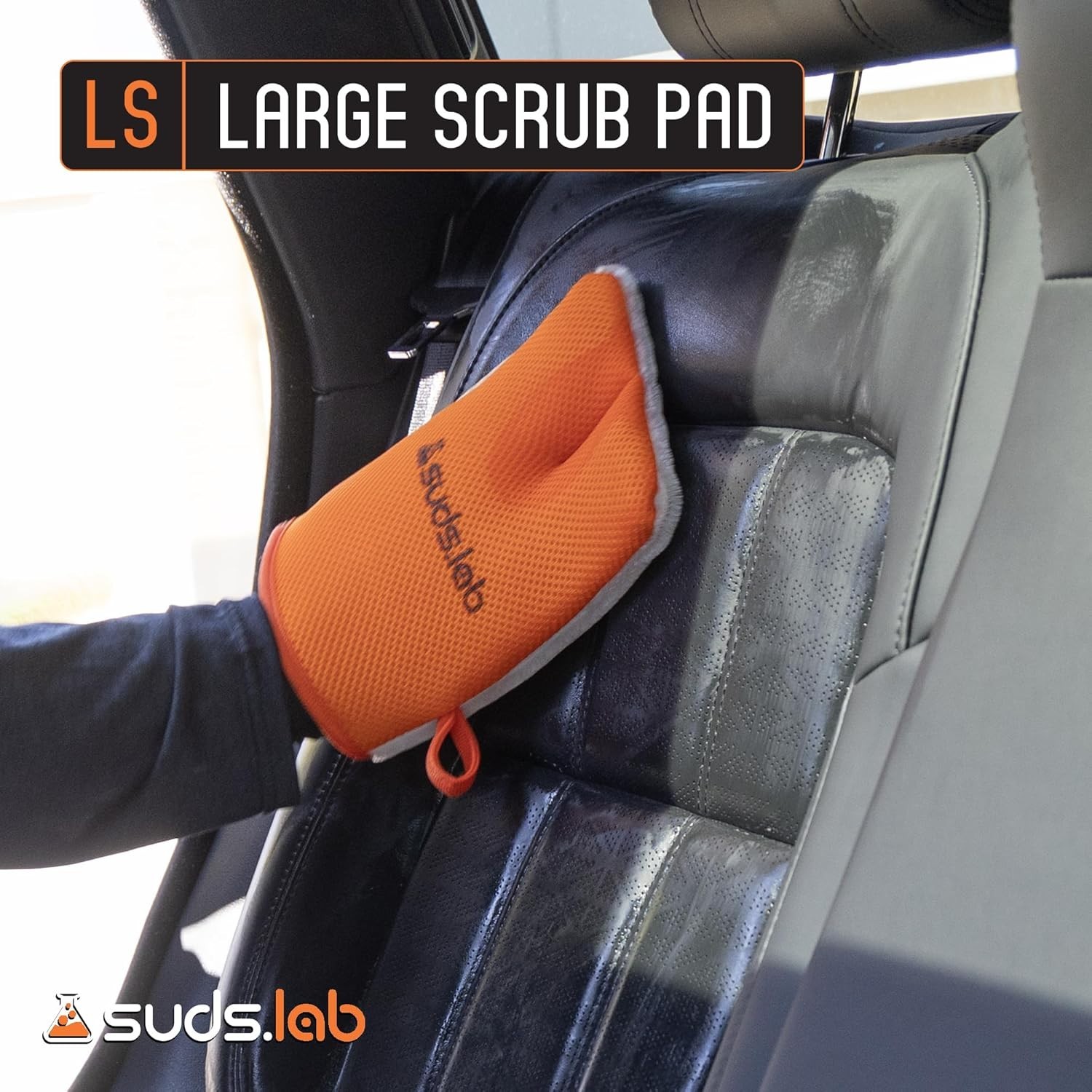 Heavy Duty Scrub Pad for Car Wash, Upholstery, and Interior Cleaning Mitt
