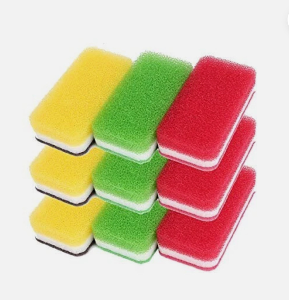Duskin kitchen sponge antibacterial type 3 colors 9 pieces set Japan