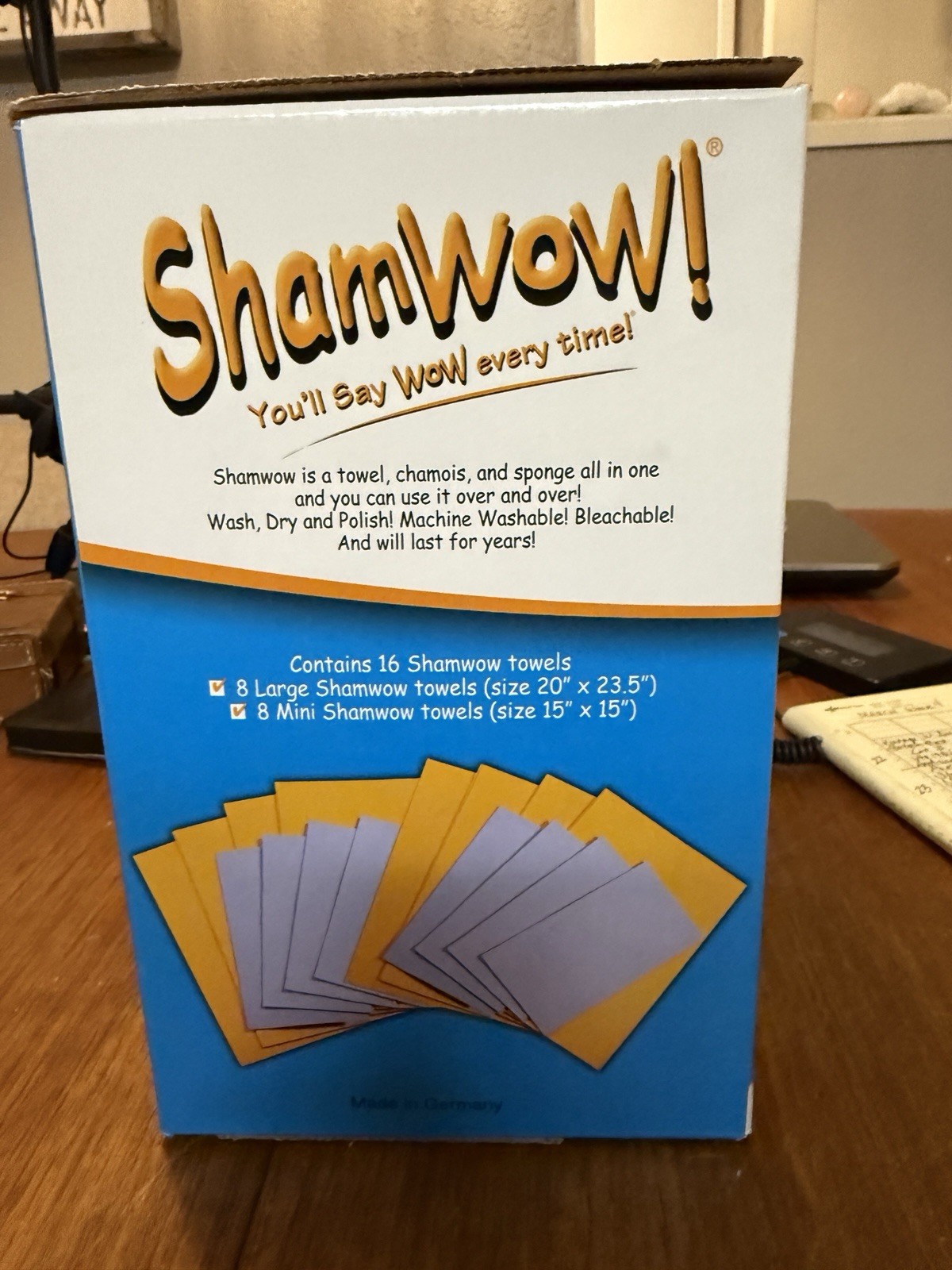 The Original Shamwow Super Absorbant Towels Box 16 8 Large Mini Made In Germany