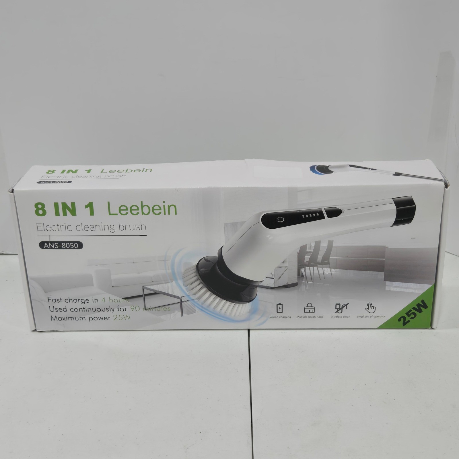 Leebein 8 in 1 Electric Cleaning Brush Cordless Spin Scrubber Pink ANS-8050 25W