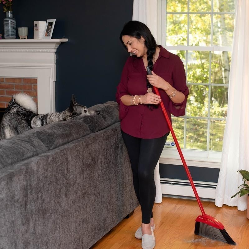 Pet Pro Power Corner Broom W/ Step On Dust Pan Anti-Static Hair Cleaning Tool US