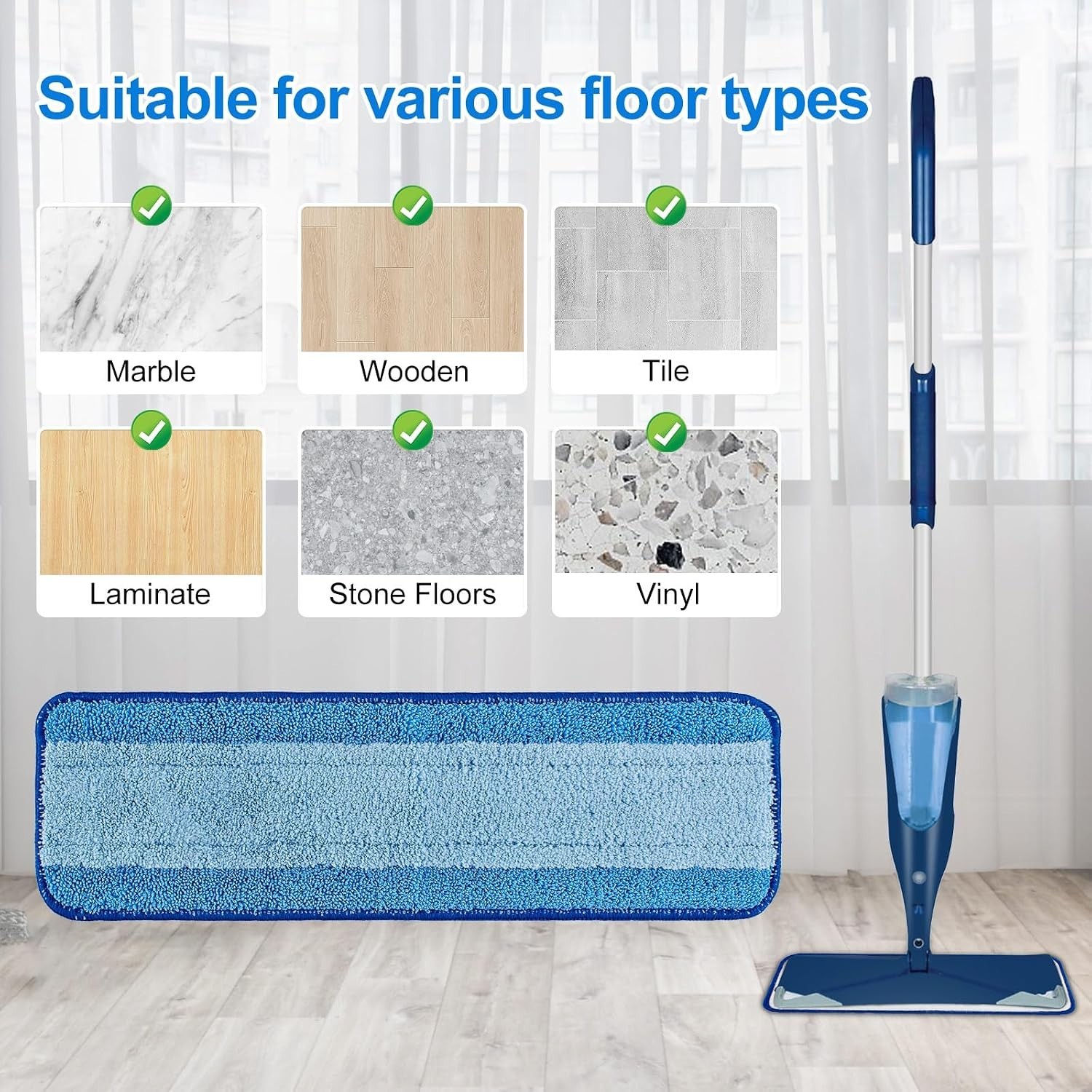 Microfiber Cleaning Pad for Bona, 3 Pack 18 Inch Mop Cleaning Pads for Bona H…