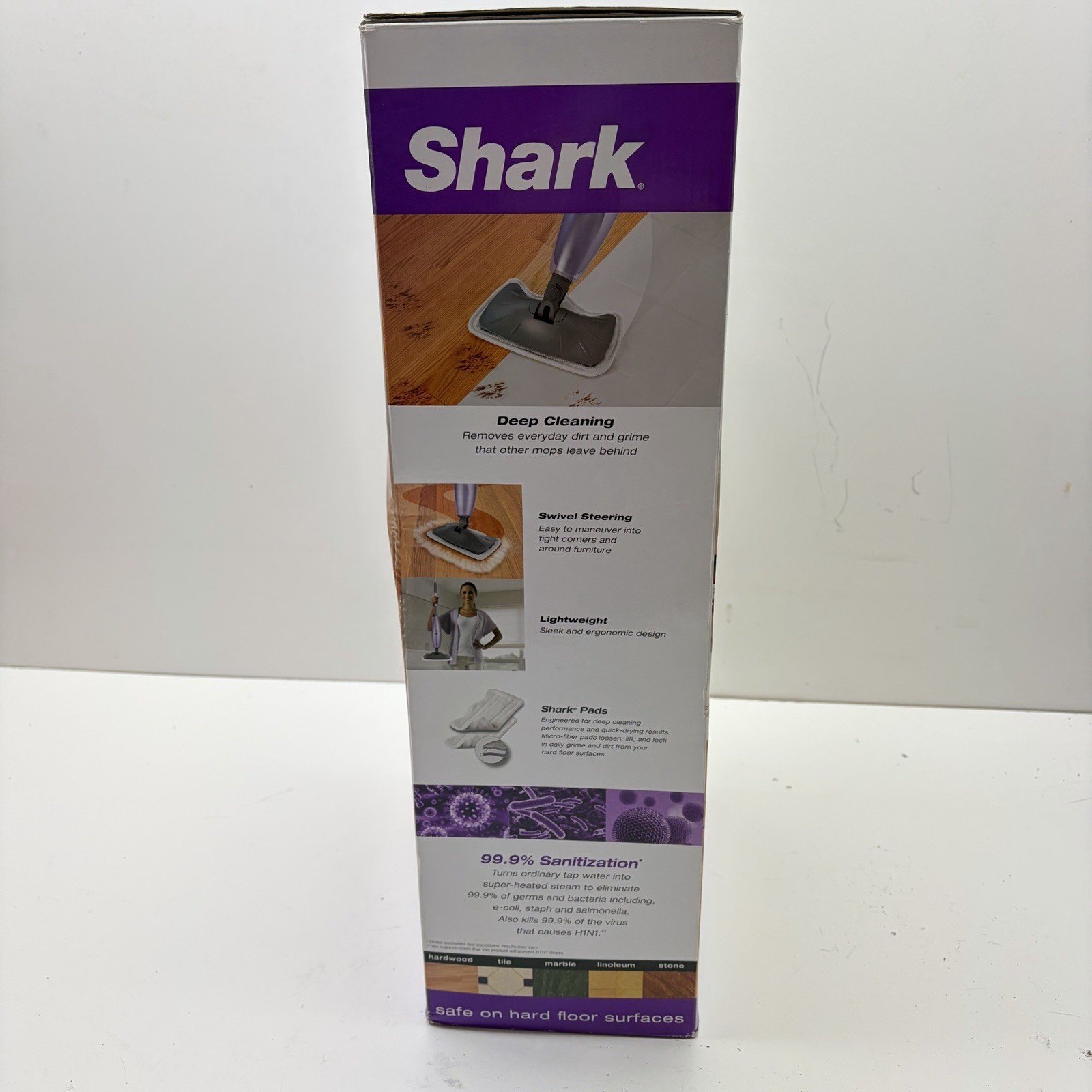 Shark Light & Easy Steam Mop Model S3251 Purple Hard Floor Cleaner New OPEN BOX