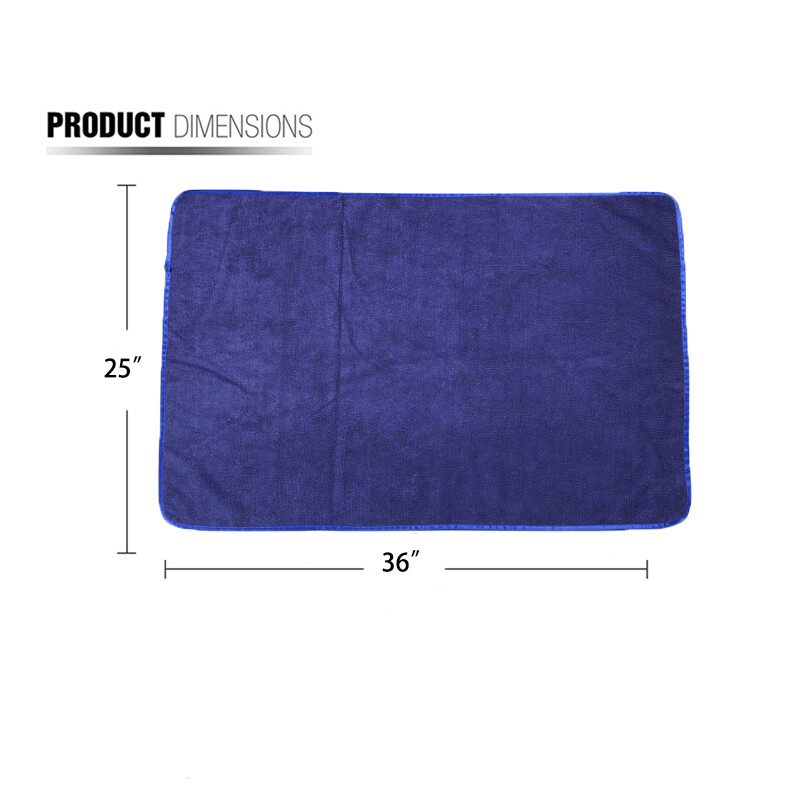 Carcarez Large Water Absorbing Car wash Microfiber Drying Towel Hemming 25 x 36″