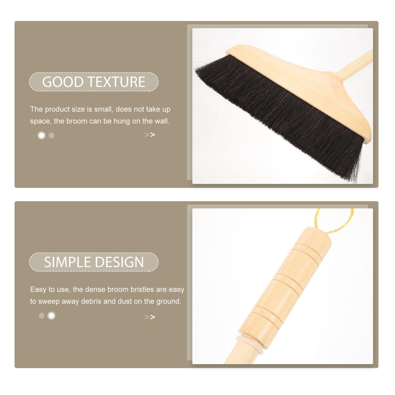 Horsehair Broom, Horsehair Broom or Wood Floors Indoor Broom Soft Bristle