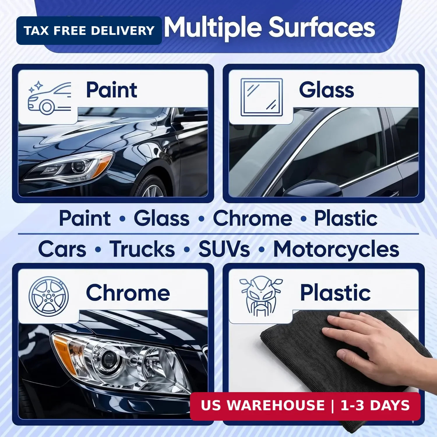 NADUSEP 2 Pack Clay Towel for Auto Detailing 12″ x 12″ – Reusable Synthetic Clay