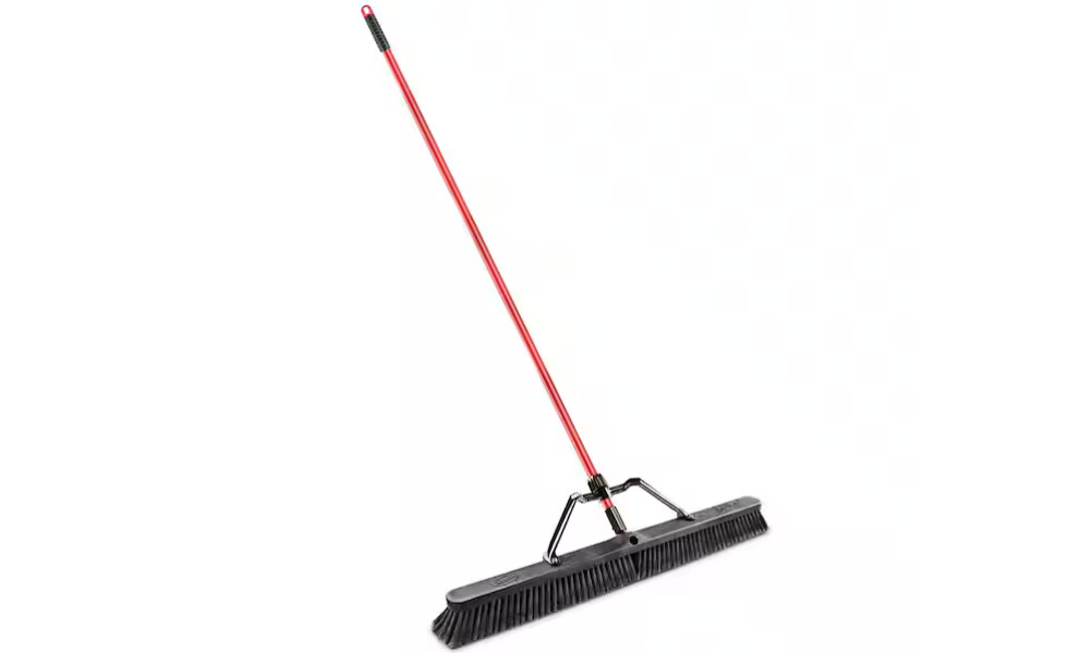 Push Broom Set 36 In. Smooth Surface with Brace & Steel Grip Handle Heavy duty