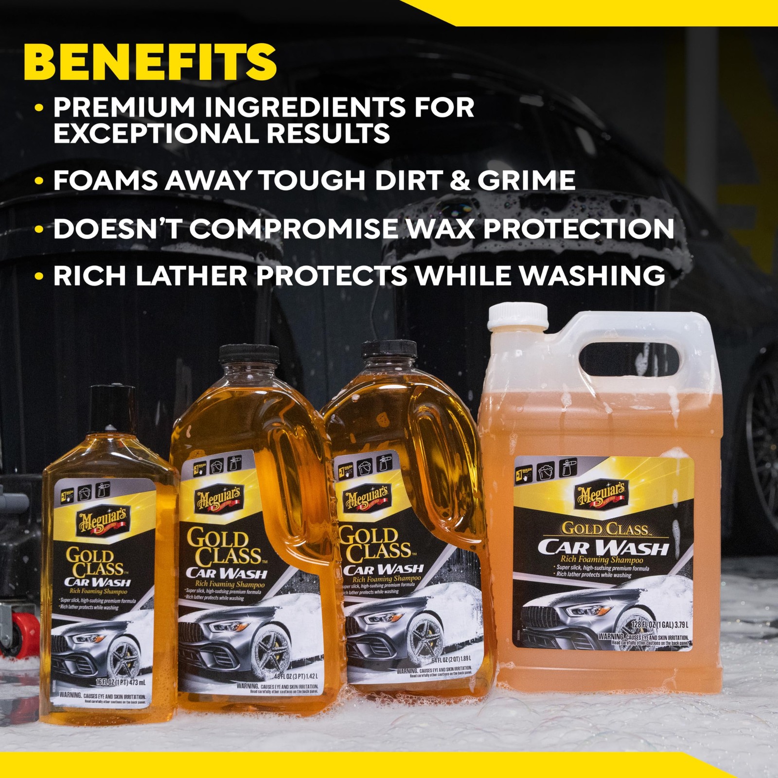 Meguiar’s Gold Class Car Wash – Premium Foaming 128 Fl Oz (Pack of 1)