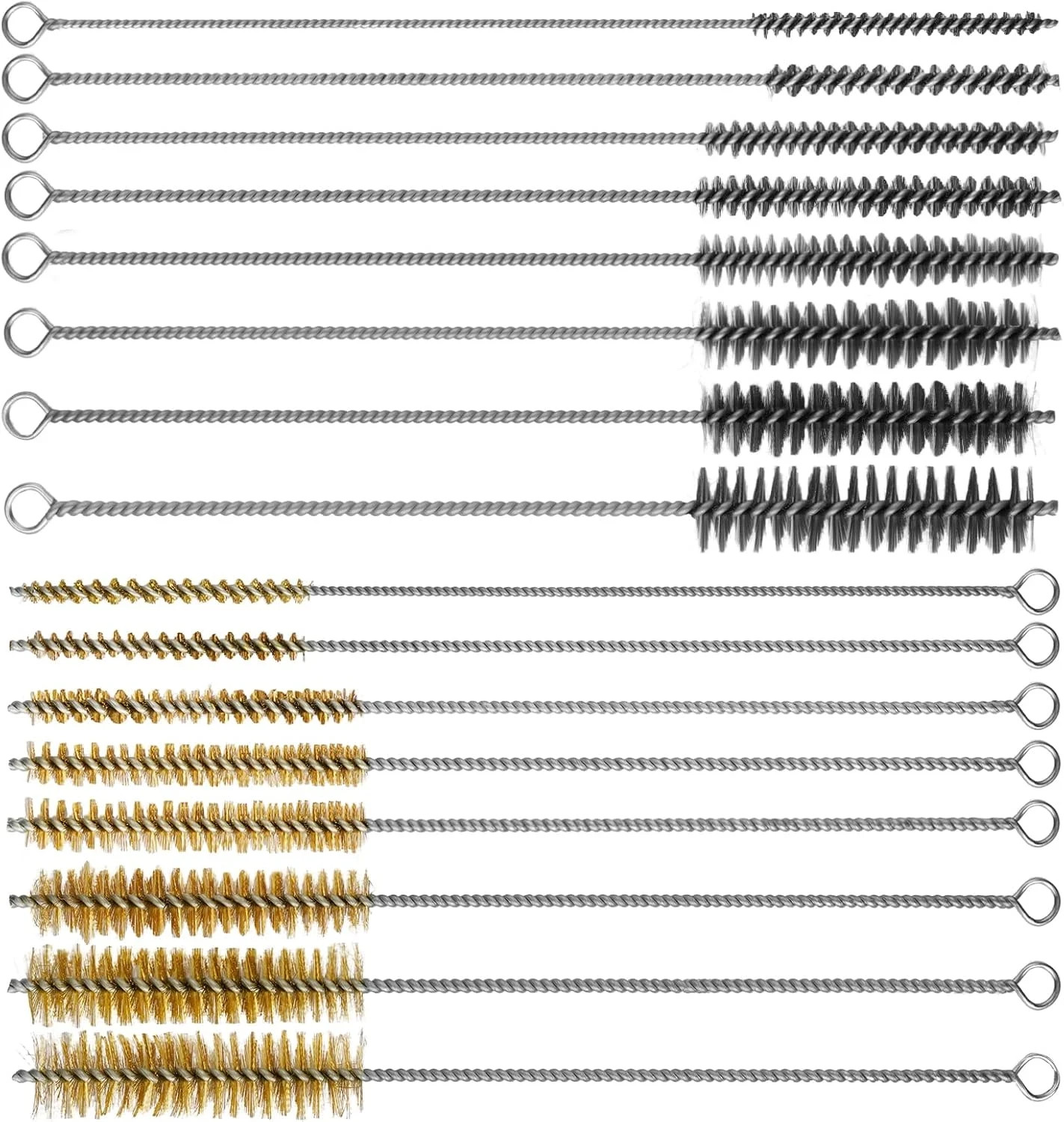 16Pcs Tube Cleaning Brush,Brass Stainless Steel Engine Cleaning Brushes,12 Inch
