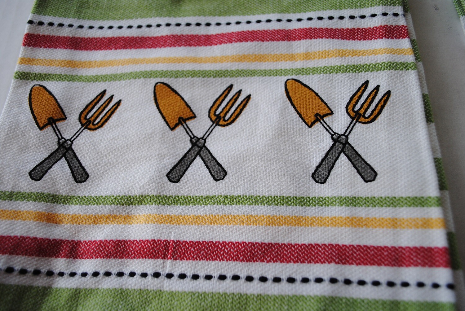Kay Dee Design Fouta Towel Sage Green Gardening Tools Striped 20 by 30 inch 3pc