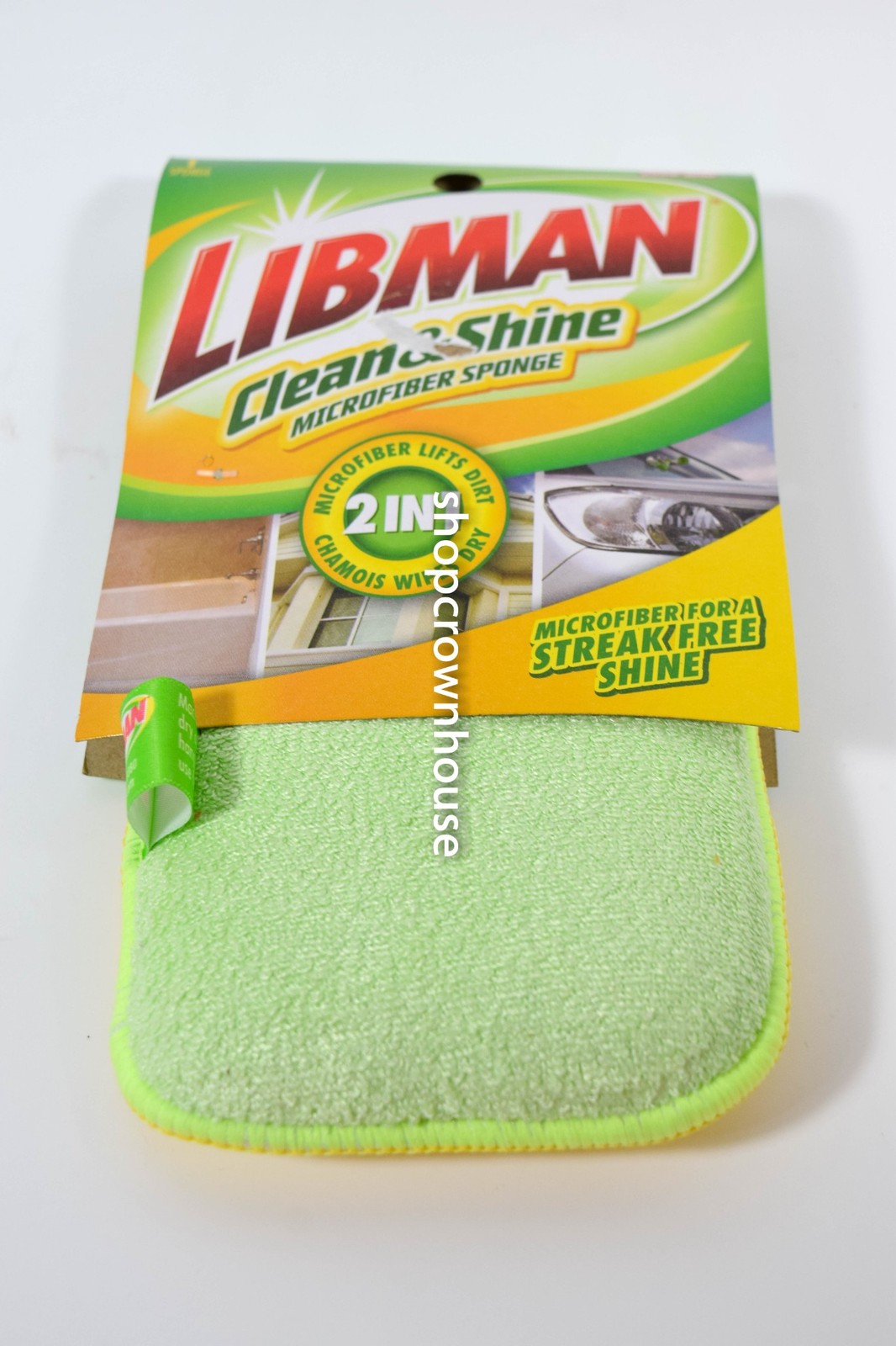 1 Libman Clean & Shine Microfiber Green and Yellow Sponge #00321