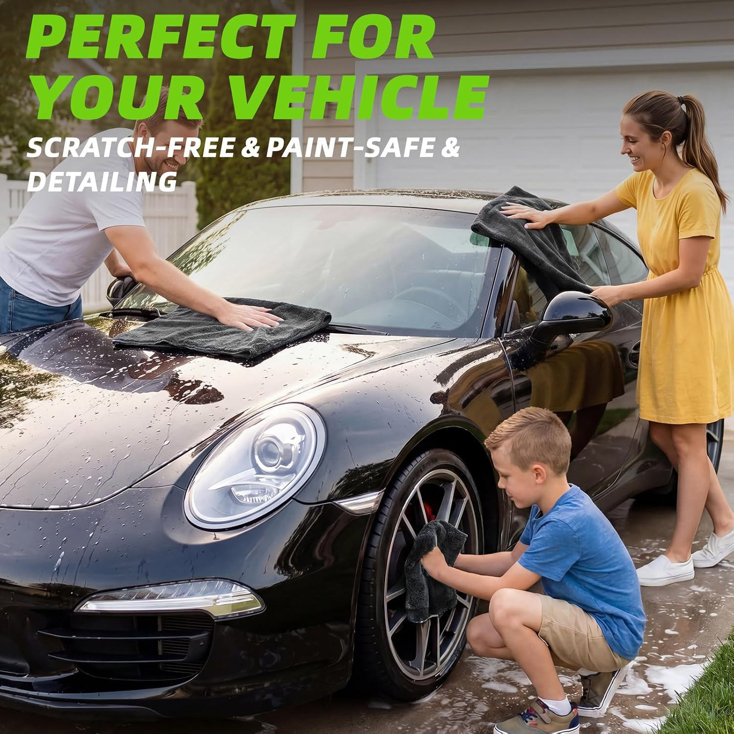 2+1 Pack Car Drying Towels – Microfiber Towels for Cars (36″ X 24″), Ultra-Absor